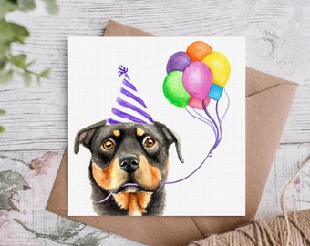 Rottweiler Birthday Card or Notecard Embroidered by Dogmania Rottweiler Birthday Card or Notecard Embroidered by Dogmania