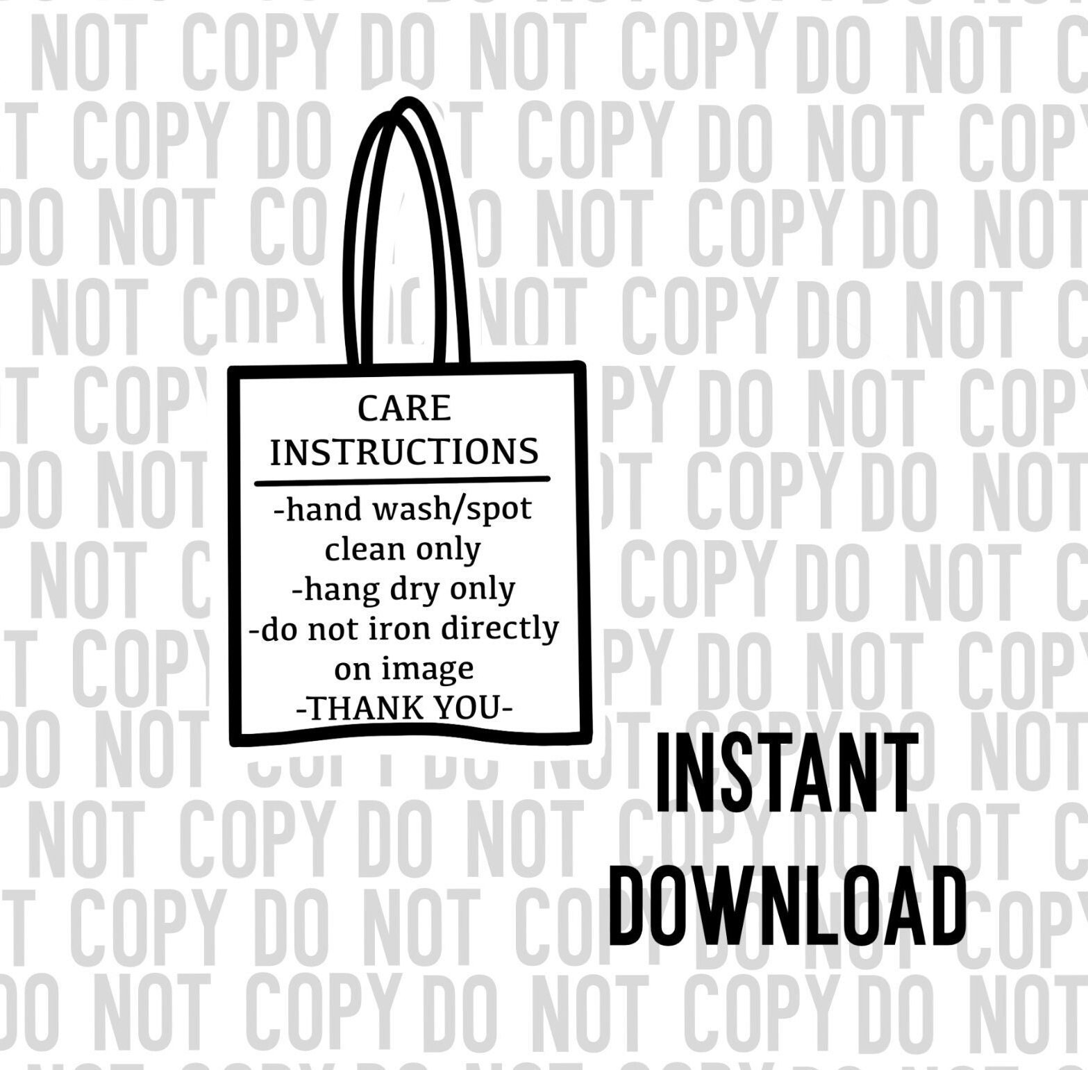 Tote Bag Care Instructions PNG PDF Care Instructions PNG Etsy Australia