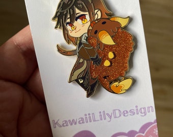Genshin Zhongli Chibi Pin