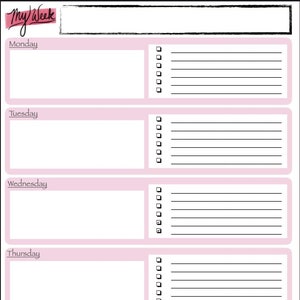 Printable Weekly Planner Page PDF Handwrite Tasks or Use With GoodNotes image 1