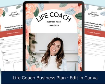 Life Coach Business Plan: 41-Page Editable Canva Template