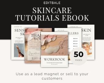 Skincare Guide eBook Canva Template: Beauty Tips & Tutorials (Editable)