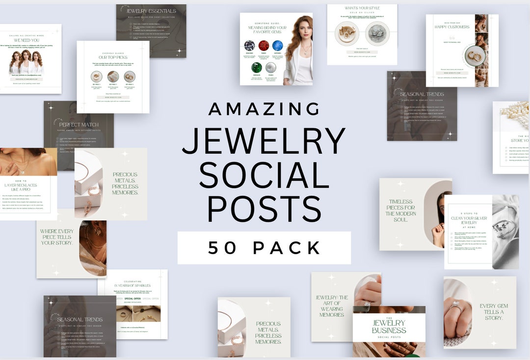 Jewelry Social Media Templates | Stories and Icons. Jewellery Canva ...
