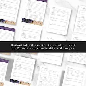 Essential Oil Profile Canva Template – Track & Organize Oils for Business or Personal Use - Aromatherapy Essentials - Essential Oil Guide