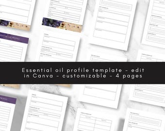 Plantilla de Canva para perfil de aceites esenciales: Guía de aromaterapia (Descarga digital)