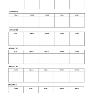 Printable One Line A Day, Five Year Journal, PDF Journal, Digital 5 ...