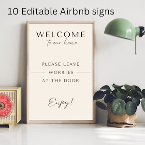 Airbnb Sign Bundle: Beach House Rules Template (Editable Canva, 10 Signs)