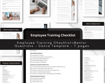 Employee Training Checklist: Staff Onboarding Kit - Canva Template (Digital Download)