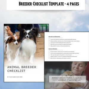 Customizable Animal Breeder Checklist Template | Canva Checklist for Breeders | Dog Breeding Forms | Animal Breeding Business Template