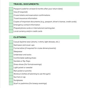 Cruise Ship Packing Checklist: Essential Travel Items (PDF Printable)