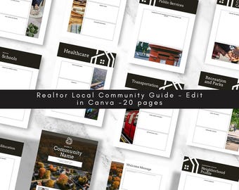 Realtor Community Guide Template: 20-Page Real Estate Marketing (Canva Digital Download)