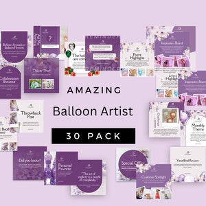 Post social per aziende di palloncini/Post Instagram di artisti di palloncini/Post di marketing su Instagram per artisti di palloncini/Modello Canva/Social media
