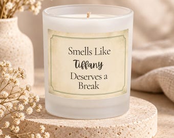 Friend Coworker Candle, Personalized Friendship Frosted Candle, Custom Candle with Bamboo Lid, Bff Candle Gift