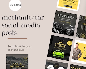 Automotive Instagram Posts | Car Template Shop Marketing | Social Media | Canva Template