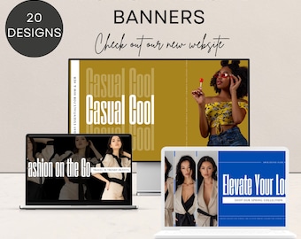 Fashion Website Banner Templates: Editable Canva Designs (72x36 in)