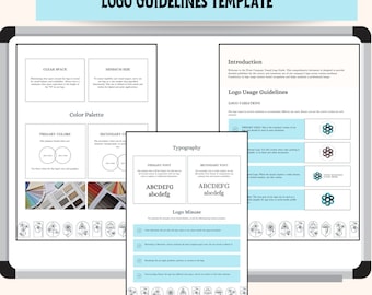 Modèle de directives de logo modifiable : kit de marque Canva