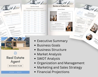 Real Estate Business Plan Template: Realtor Marketing Guide (Canva, 25 Pages)