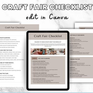 Craft Fair Checklist – Printable Vendor Event Planner – Editable Canva Organizer