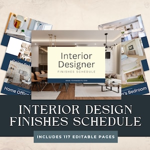 Interior Design Finishes Schedule Template: 117-Page Canva Presentation