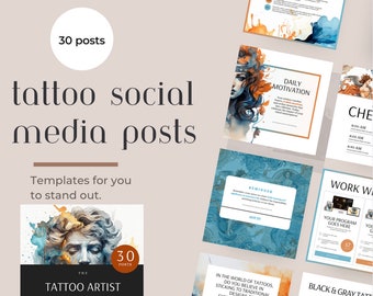 Tattoo Artist Instagram Template | Social Media Posts | Tattoo Business | Tattoo Advertising | Instagram Post Templates | Canva Template