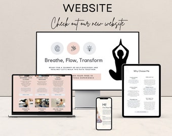 Plantilla de sitio web de yoga en Canva: página de destino clara y editable para entrenadores y creadores de bienestar