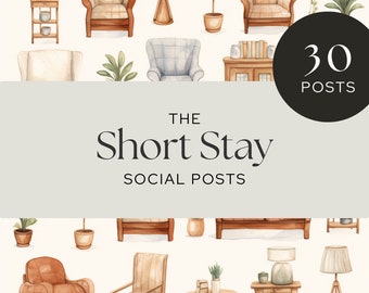 Szablon Instagrama dla wynajmu wakacyjnego: 30 postów o krótkich pobytach (Canva)