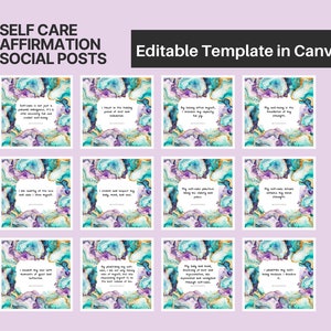 Modèle de publication sur les réseaux sociaux pour l'affirmation de soi | Messages d'entraîneur | Citations Instagram | Messages sociaux motivants | Modèle de toile