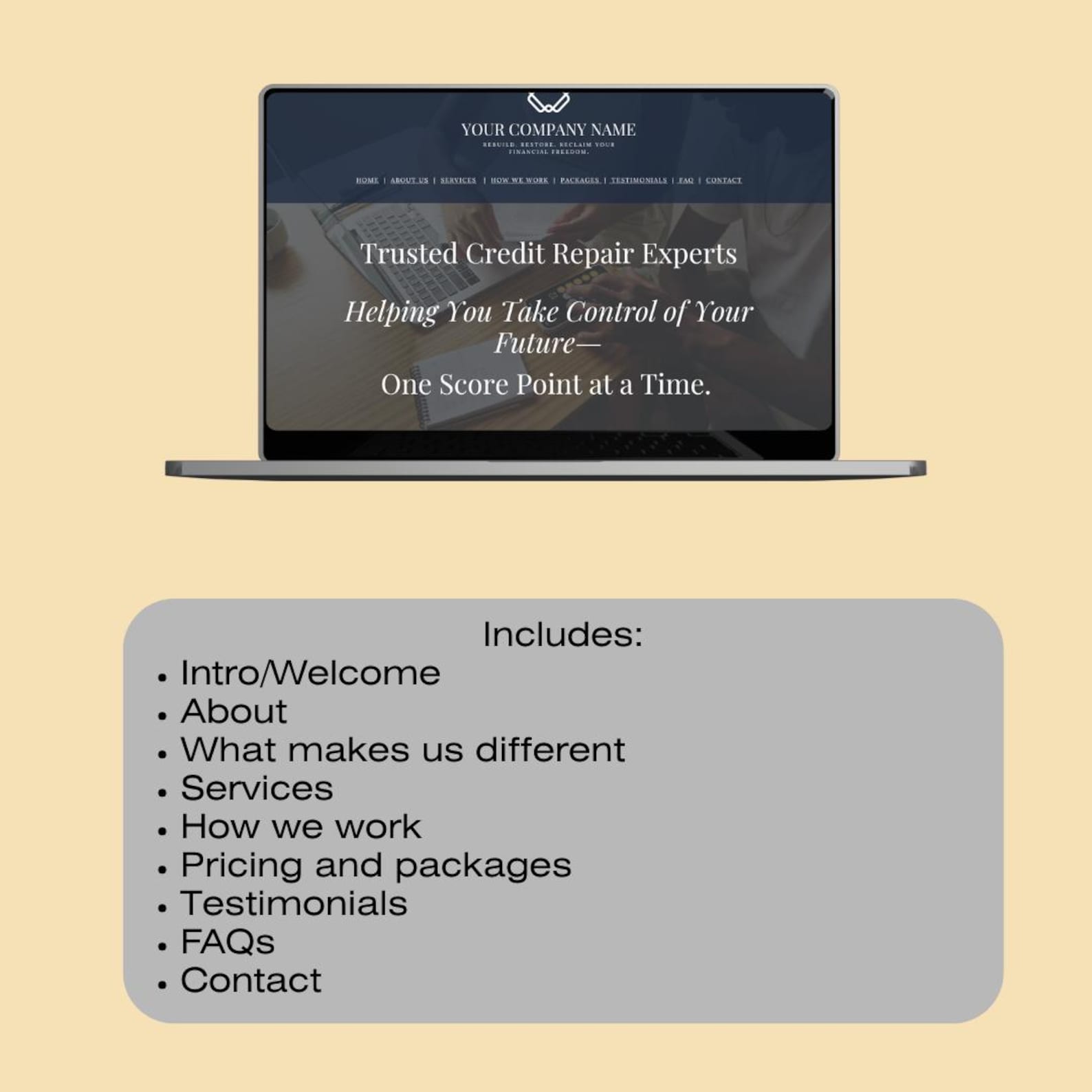 Canva Credit Repair Website Template Editable Design for Financial