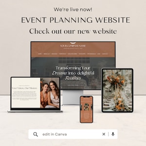 Event Planning Website | Canva Website Template | Editable Events Website | Event Planner Business Marketing