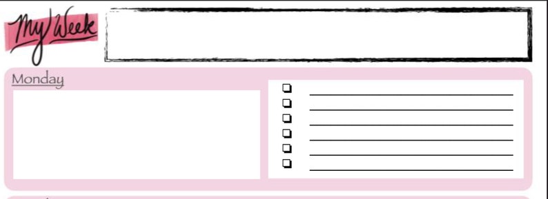 Printable Weekly Planner Page PDF Handwrite Tasks or Use With GoodNotes image 2