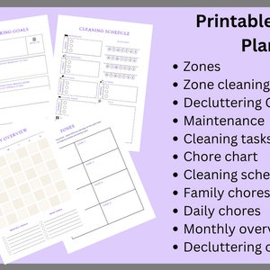 Cleaning Planner | Printable Cleaning Planner Family | Ipad Planner | Household Planner Printable | Family Chores List