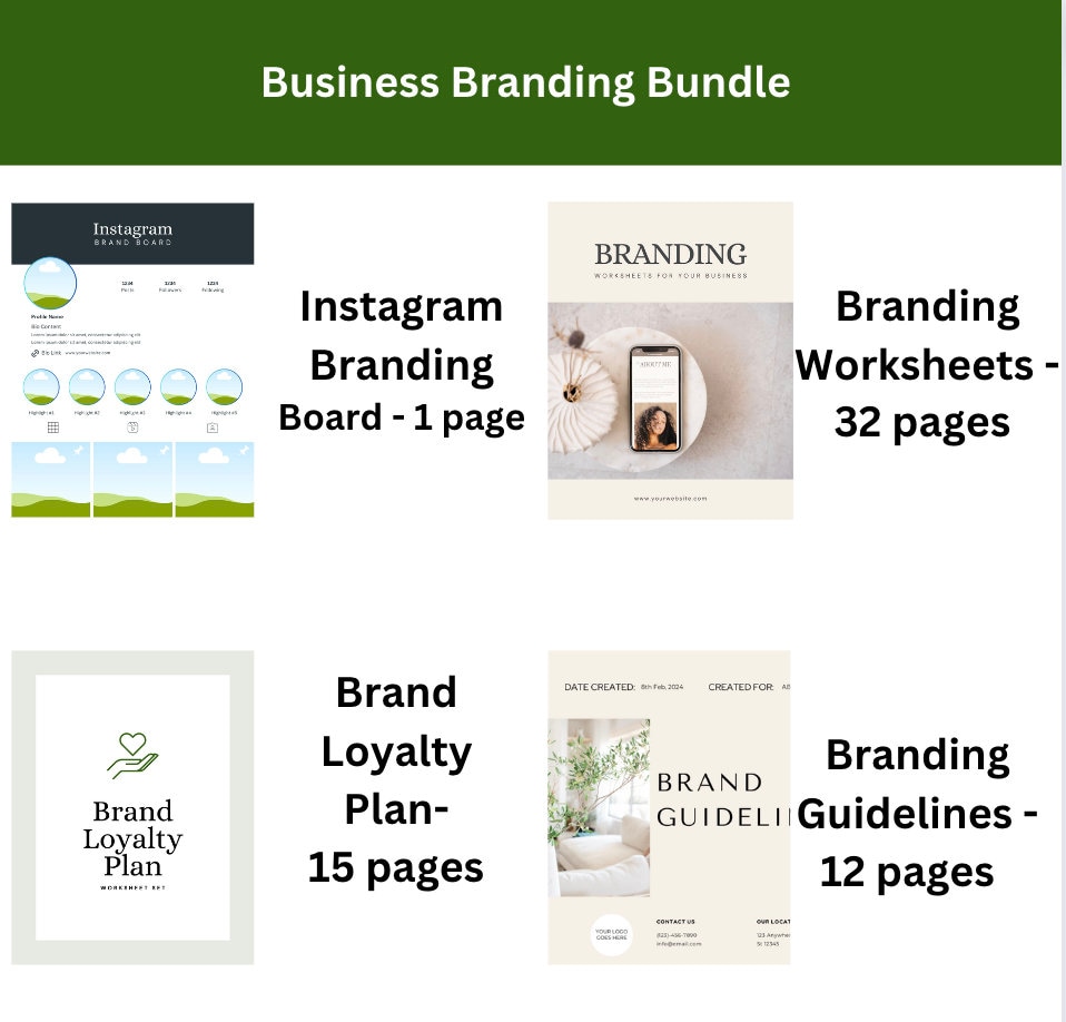 Business Branding Bundle: Brand Guidelines, Instagram Templates (canva ...