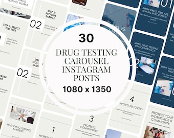 Drug Testing Social Media Templates | Clinical Solutions Carousel Posts | Editable Canva Healthcare Marketing Templates
