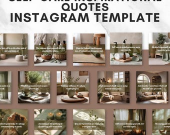 Self-Care Instagram Vorlagen: Wellness Zitate, bearbeitbare Canva Posts (Digitaler Download)