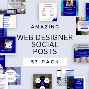 Web Designer Instagram Template | Social Posts | Website Designer Marketing | Social Media Managers | Social Media Posts | Canva Social Post