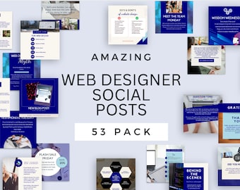 Web Designer Instagram Post Templates: 53 Canva Social Media Posts