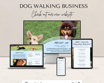 Dog Walker Website Template: Editable Pet Care Landing Page (Canva Digital Download)