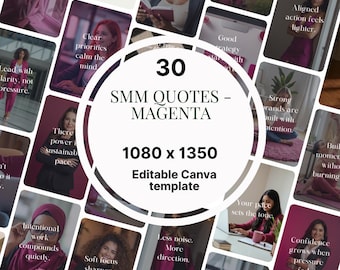 Magenta Social Media Quote Templates – Editable Canva Graphics (1080x1350px) (Digital Download)