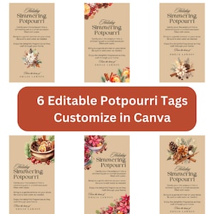 Étiquettes pot-pourri de Noël pour mijoter Étiquettes modifiables pour pot-pourri des Fêtes | Pot-pourri sur la cuisinière | Parfums des Fêtes | Pot-pourri des Fêtes à mijoter