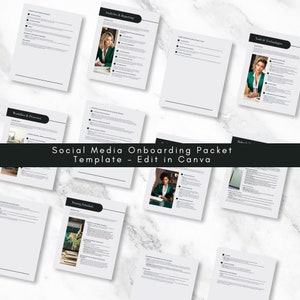 Social Media Manager Client Onboarding - Welcome Packet Template - Canva Editable Guide - Social Media Management Client Resources