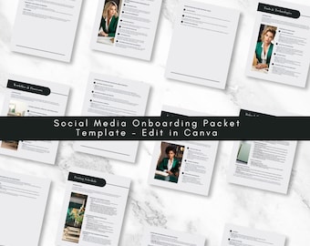 Social Media Manager Client Onboarding Packet: Editable Canva Template