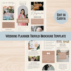 Editable Wedding Planner Brochure Template: Canva Trifold (Digital Download)
