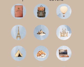 Travel Instagram Highlight Covers: 51 Story Icons (Canva Template)