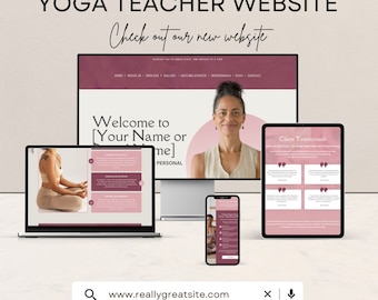 Yoga Teacher Website Template: Customizable Landing Page (Canva)