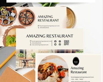 Restaurant Business Card Template: Modern QR Code Design (Canva)