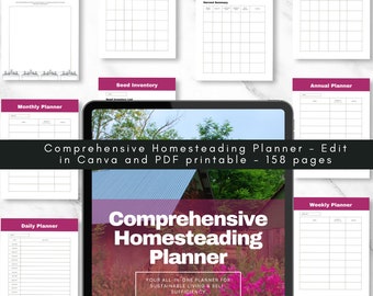 Homestead Planner: 158-Page Farm Management, Canva Template (Digital Download)