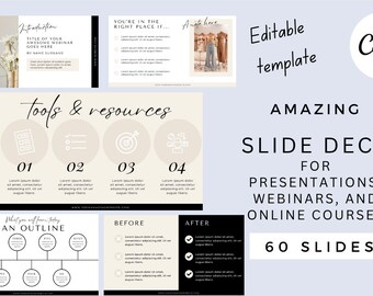 Canva Presentation Template: 60 Editable Slides (PDF License)