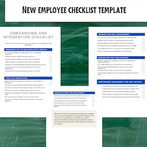 New Employee Checklist Template | Onboarding Checklist | Editable Employee Orientation Checklist | Printable New Employee Checklist