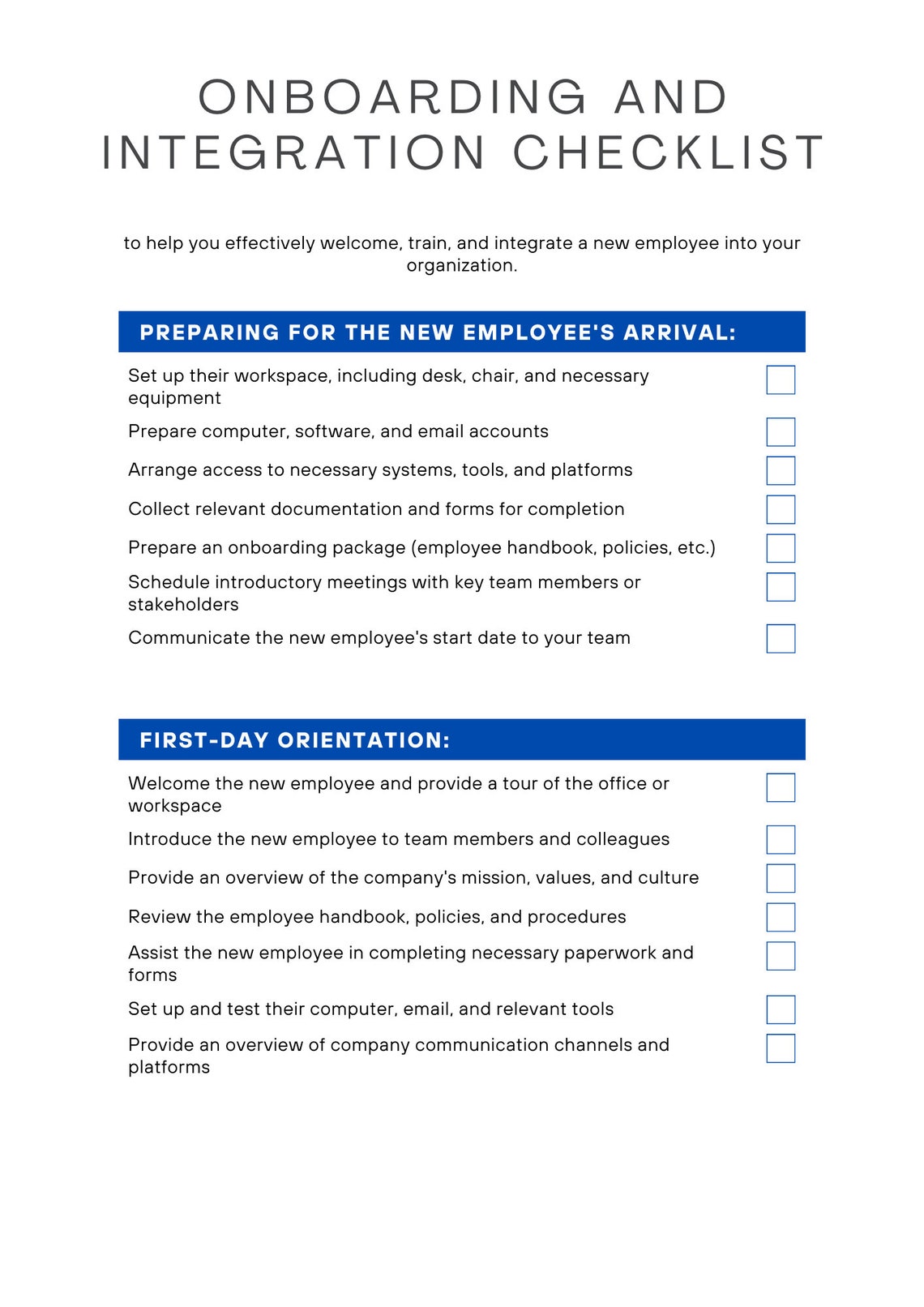 New Employee Checklist Template Onboarding Checklist Editable Employee New Employee Checklist Template Onboarding Checklist Editable Employee