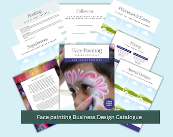 Face Painting Design Catalogue Template: Canva Editable